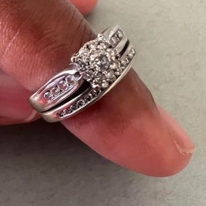 Wedding ring set 10KT White gold